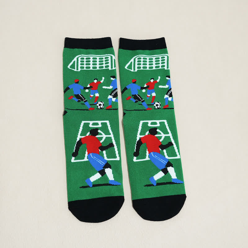 Atmungsaktive Baumwollsocken mit Fußball-Slogan (6 Paar) - image 17