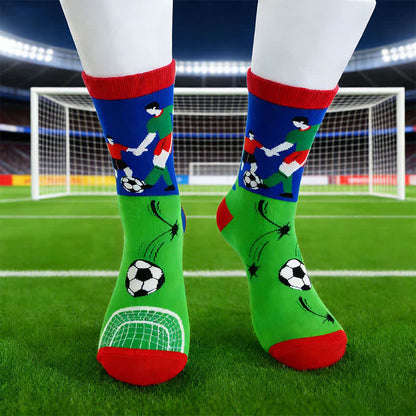 Atmungsaktive Baumwollsocken mit Fußball-Slogan (6 Paar) - image 1