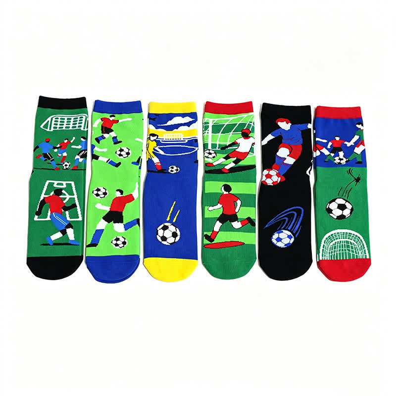 Atmungsaktive Baumwollsocken mit Fußball-Slogan (6 Paar) - Mehrfarbig - EU36-44 (US3-10) - image 14