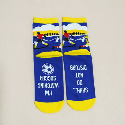 Atmungsaktive Baumwollsocken mit Fußball-Slogan (6 Paar) - image 16