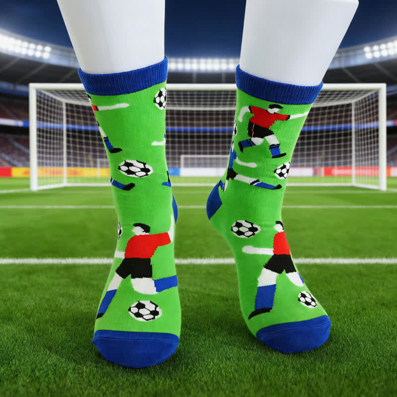 Atmungsaktive Baumwollsocken mit Fußball-Slogan (6 Paar) - image 4