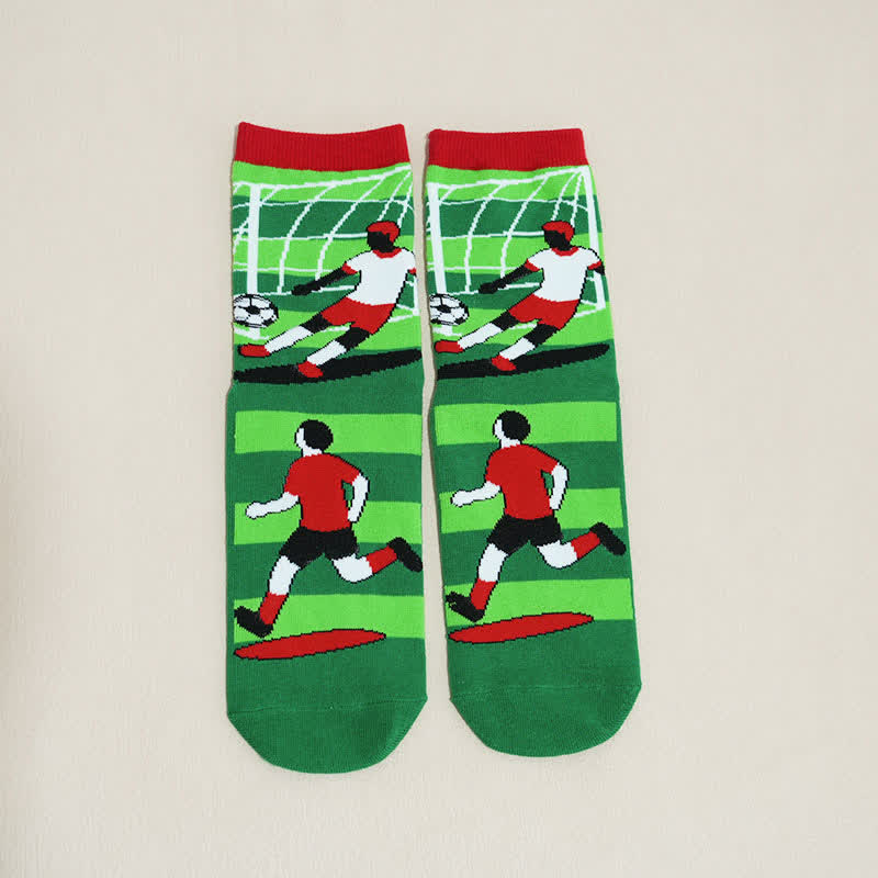 Atmungsaktive Baumwollsocken mit Fußball-Slogan (6 Paar) - image 19