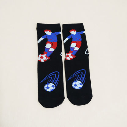 Atmungsaktive Baumwollsocken mit Fußball-Slogan (6 Paar) - image 22