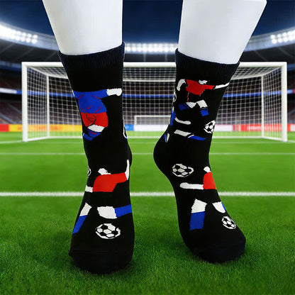 Atmungsaktive Baumwollsocken mit Fußball-Slogan (6 Paar) - image 2