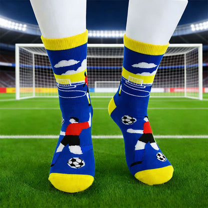 Atmungsaktive Baumwollsocken mit Fußball-Slogan (6 Paar) - image 3