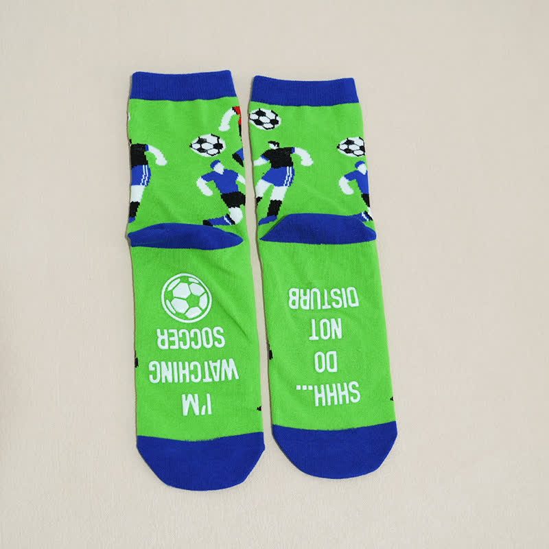Atmungsaktive Baumwollsocken mit Fußball-Slogan (6 Paar) - image 25