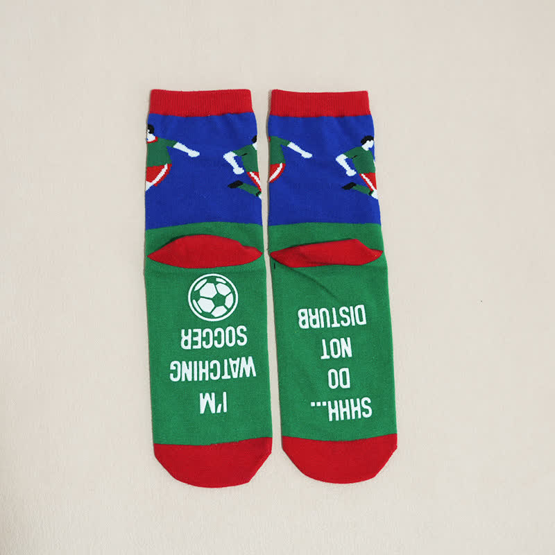 Atmungsaktive Baumwollsocken mit Fußball-Slogan (6 Paar) - image 24