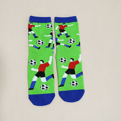Atmungsaktive Baumwollsocken mit Fußball-Slogan (6 Paar) - image 26