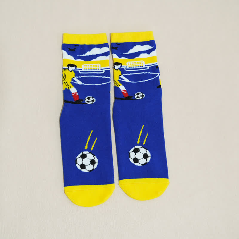 Atmungsaktive Baumwollsocken mit Fußball-Slogan (6 Paar) - image 15