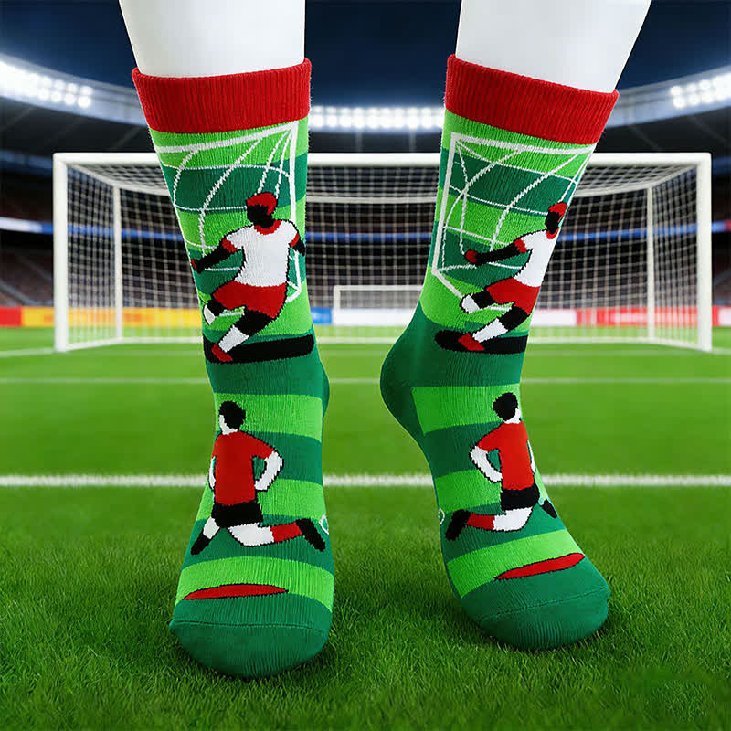 Atmungsaktive Baumwollsocken mit Fußball-Slogan (6 Paar) - image 6