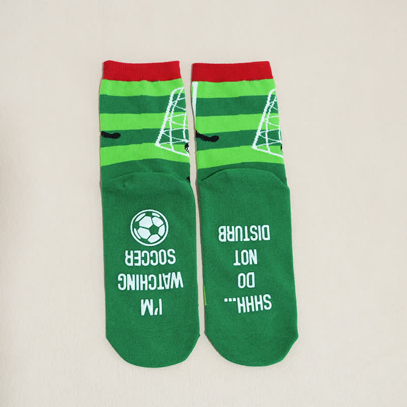 Atmungsaktive Baumwollsocken mit Fußball-Slogan (6 Paar) - image 20