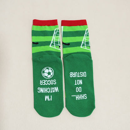 Atmungsaktive Baumwollsocken mit Fußball-Slogan (6 Paar) - image 20
