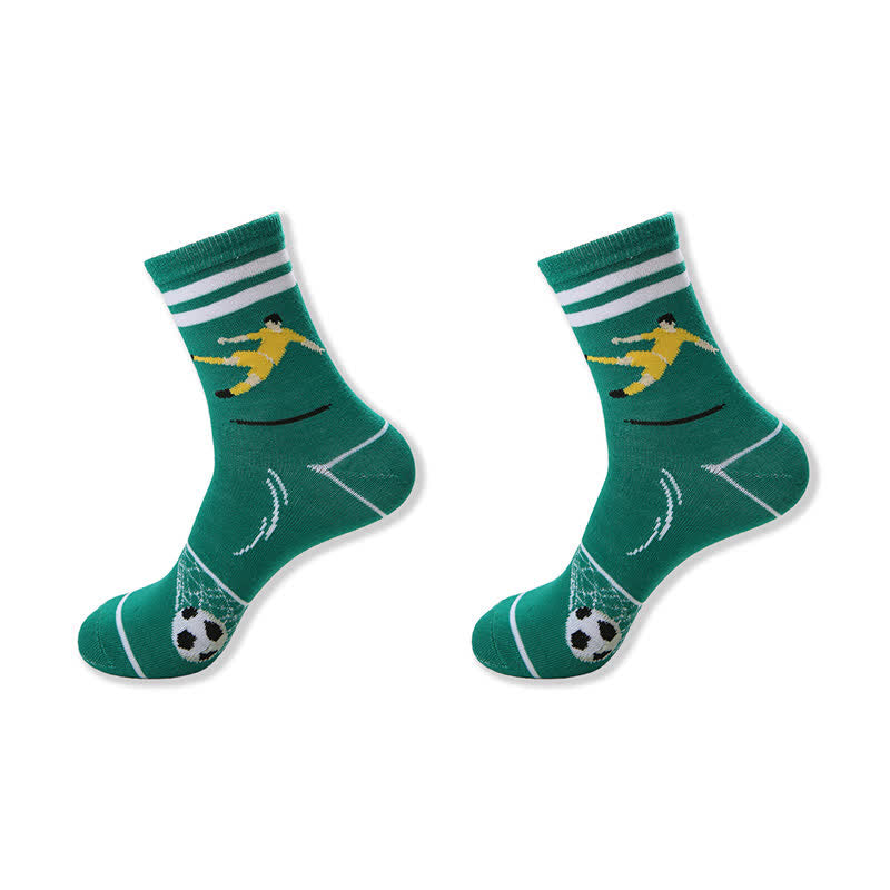 Lässige Viertelsocken mit Fußballmuster (6 Paar) - image 8