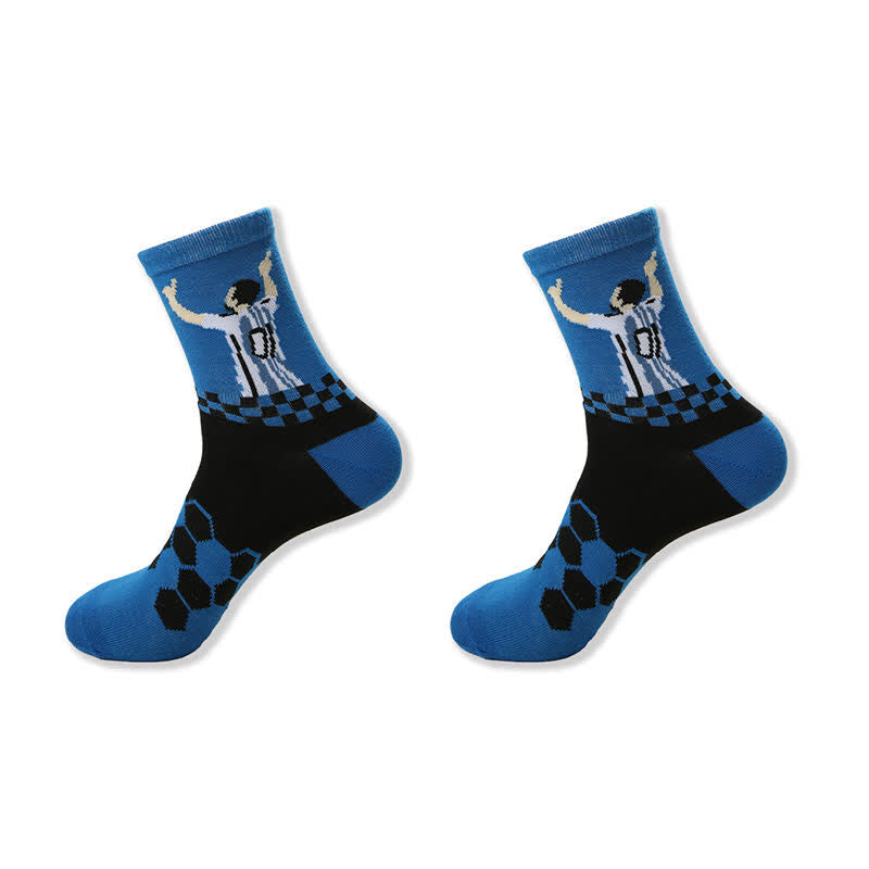 Lässige Viertelsocken mit Fußballmuster (6 Paar) - image 7