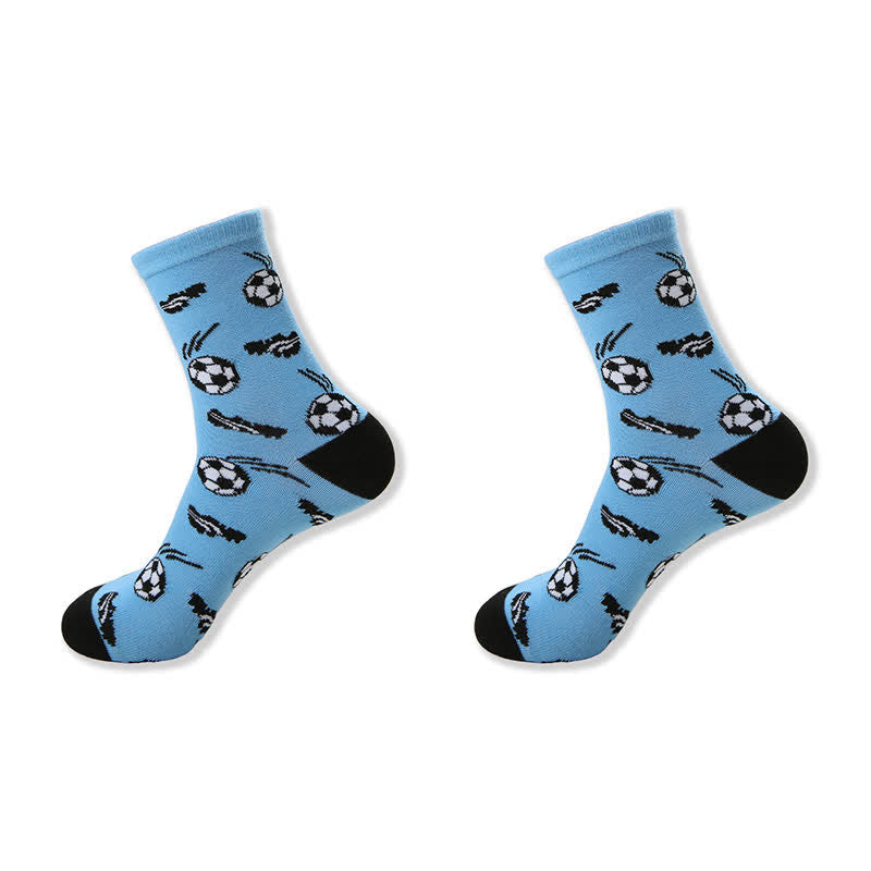Lässige Viertelsocken mit Fußballmuster (6 Paar) - image 6