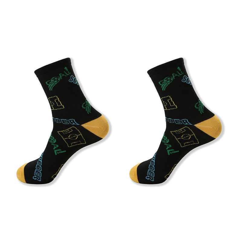 Lässige Viertelsocken mit Fußballmuster (6 Paar) - image 2