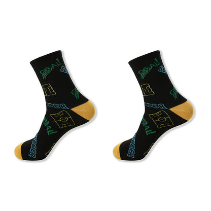 Lässige Viertelsocken mit Fußballmuster (6 Paar) - image 2