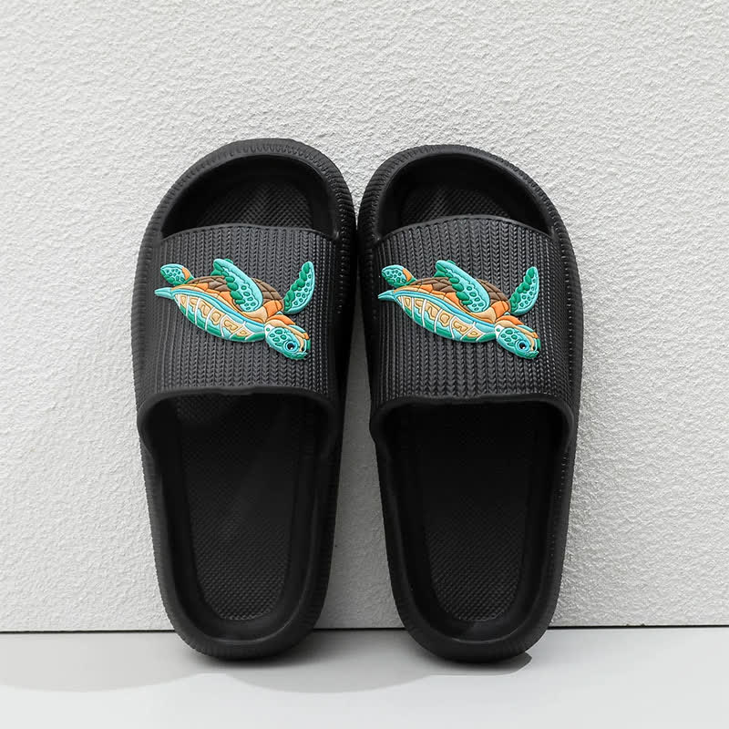 Weich gepolsterte Schildkröten-Slipper - Schwarz - EU44-45 (US10-11) - image 5