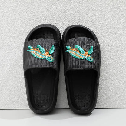 Weich gepolsterte Schildkröten-Slipper - Schwarz - EU44-45 (US10-11) - image 5