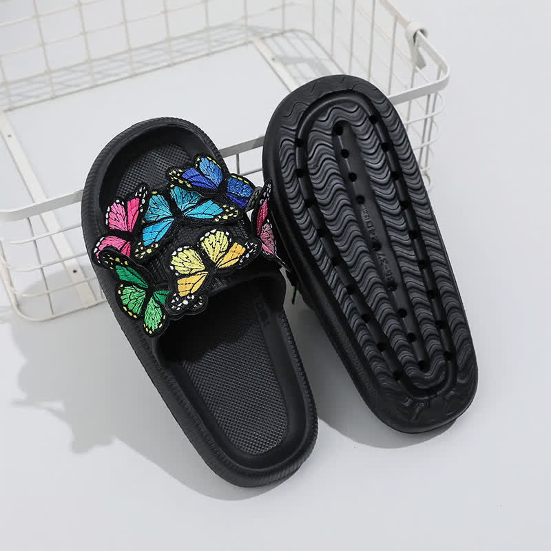 Bunte Schmetterlings- und Wolken-Plattform-Slipper - image 3