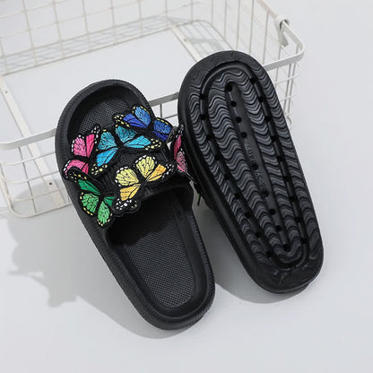 Bunte Schmetterlings- und Wolken-Plattform-Slipper - image 3
