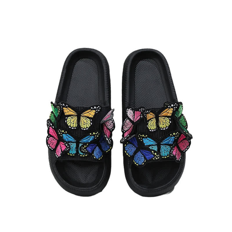Bunte Schmetterlings- und Wolken-Plattform-Slipper - Schwarz - EU44-45 (US10-11) - image 5