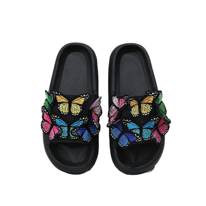Bunte Schmetterlings- und Wolken-Plattform-Slipper - Schwarz - EU44-45 (US10-11) - image 5