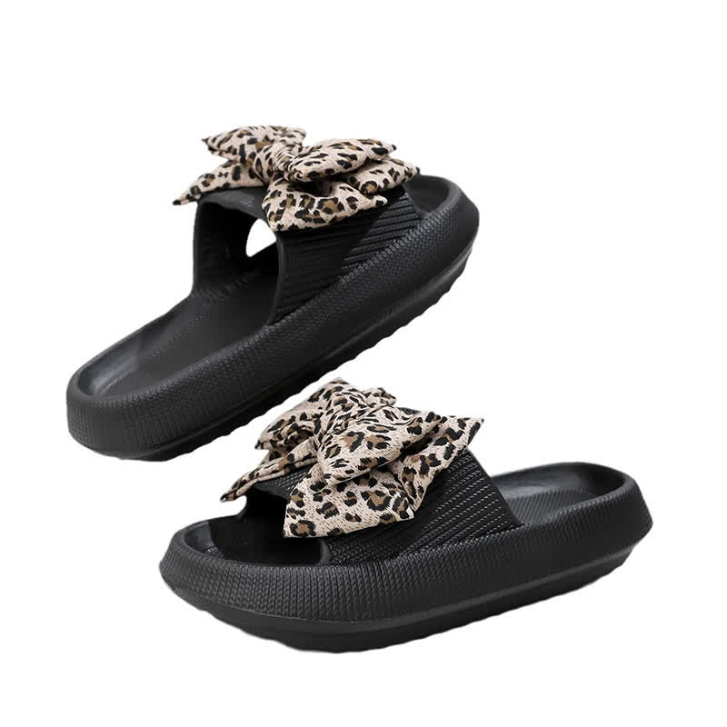 Leopard Bow Cloud Sole Slide Slippers - Schwarz - EU44-45 (US10-11) - image 3