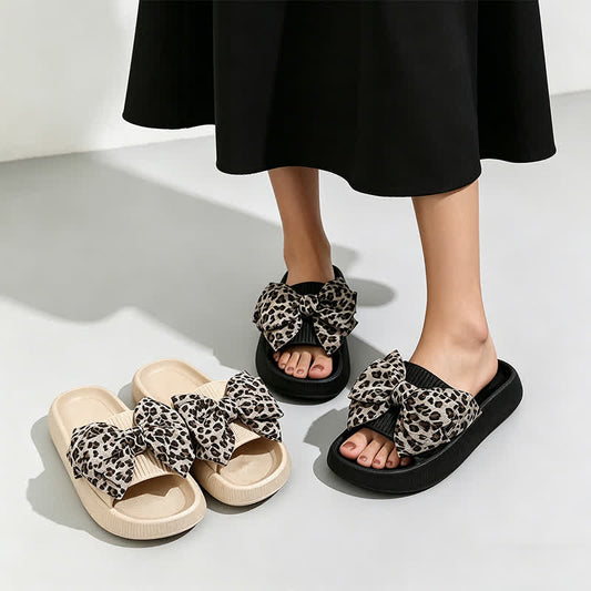 Leopard Bow Cloud Sole Slide Slippers - image 0