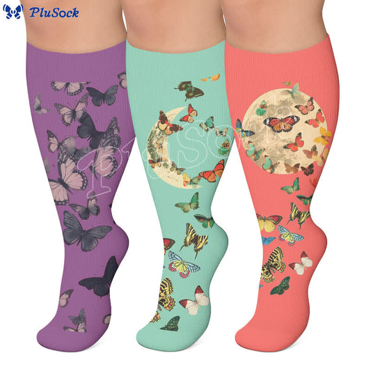 Plus Size Casual Butterfly Kompressionsstrümpfe - image 0