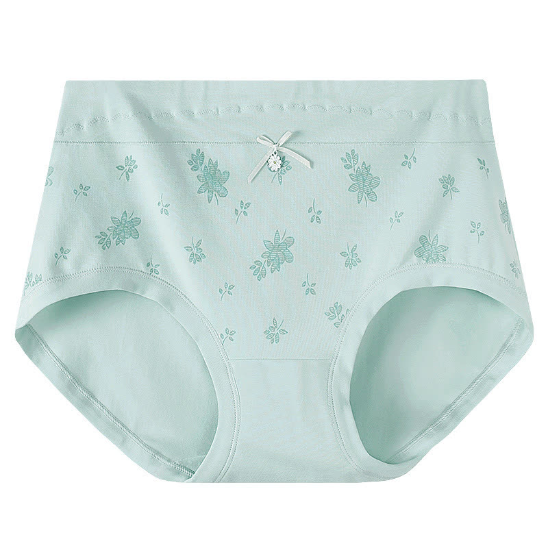 Baumwoll-Slip mit Blumenmuster und hohem Bund (2er-Pack) - Hellgrün - XXXL - image 2