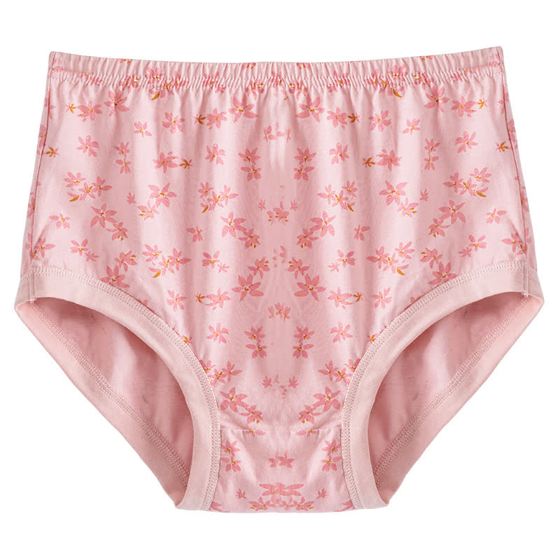 Weiche Baumwoll-Slips mit Blumenmuster und hohem Bund (2er-Pack) - Hellrosa - XXXL - image 3