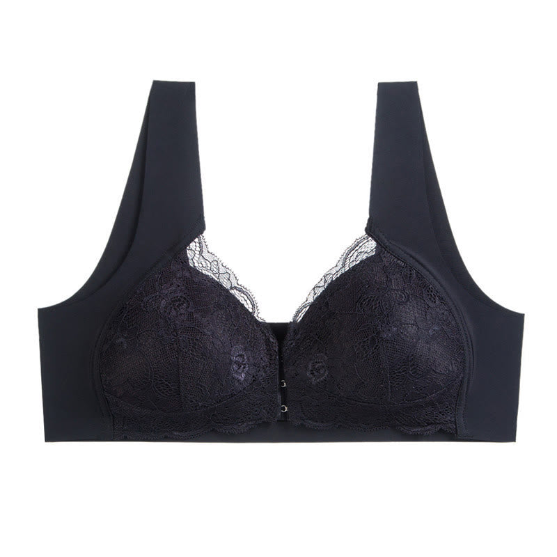 Kabelloser BH mit Vorderverschluss - Schwarz - 5XL - image 10