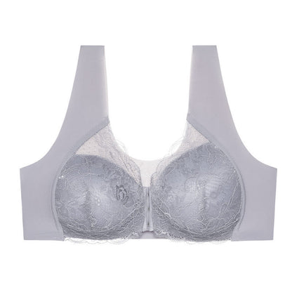 Kabelloser BH mit Vorderverschluss - Grau - 5XL - image 13