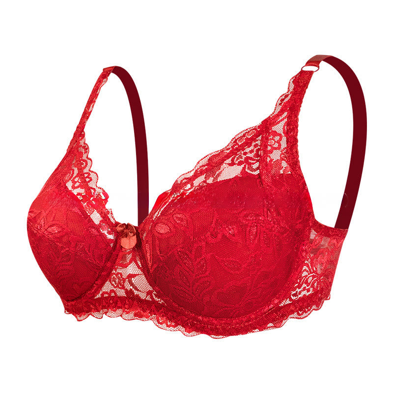 Eleganter Bügel-BH aus Spitze - Rot - 42 - D - image 16
