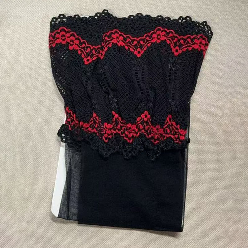 Transparente Strumpfhosen mit Spitzenabschluss (3 Paar) - image 8