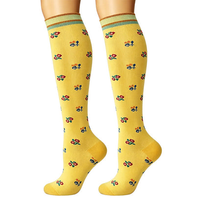 Kompressionsstrümpfe mit kleinem Blumenmuster (6 Paar) - image 5