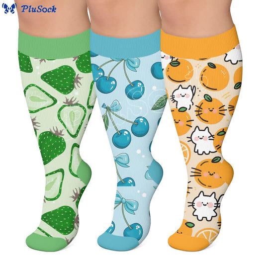 Plus Size Sommerfrüchte Kompressionsstrümpfe - image 0
