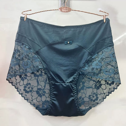Satin-Spitzen-Höschen mit hohem Bund (2er-Pack) - Dunkelgrün - XXXL - image 6