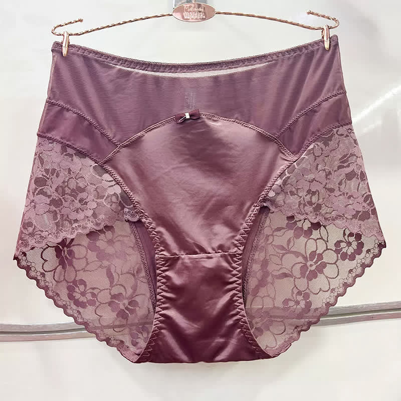 Satin-Spitzen-Höschen mit hohem Bund (2er-Pack) - Hellrosa - XXXL - image 3
