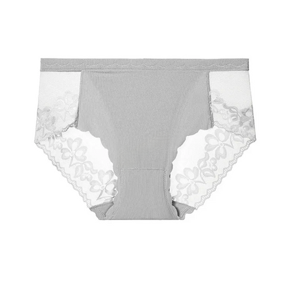 Weiches Höschen aus floraler Spitze und Netzgewebe (3er-Pack) - Grau - 4XL - image 5
