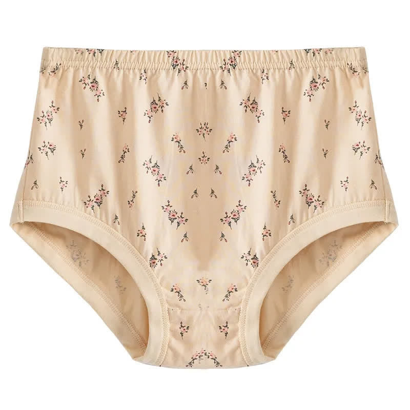 Weiche Baumwoll-Slips mit Blumenmuster und hohem Bund (2er-Pack) - Aprikose - XXXL - image 4