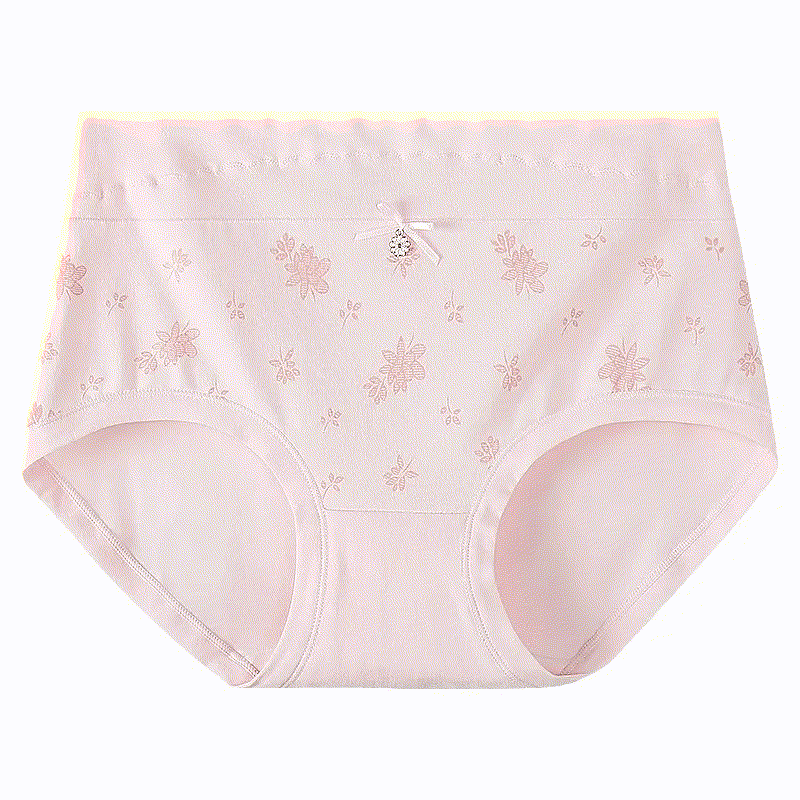 Baumwoll-Slip mit Blumenmuster und hohem Bund (2er-Pack) - Hellrosa - XXXL - image 3