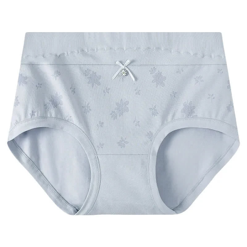 Baumwoll-Slip mit Blumenmuster und hohem Bund (2er-Pack) - Hellblau - XXXL - image 4