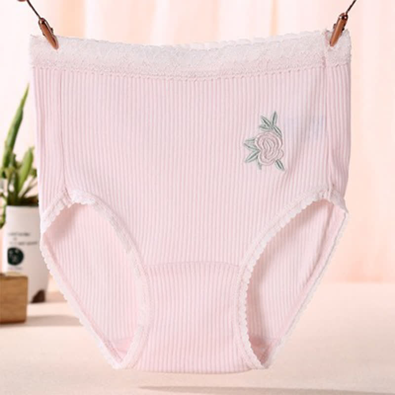 Baumwollhöschen mit Blumenmuster und hohem Bund (3er-Pack) - Rosa - XXXL - image 5