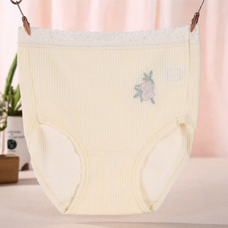 Baumwollhöschen mit Blumenmuster und hohem Bund (3er-Pack) - Gelb - XXXL - image 7