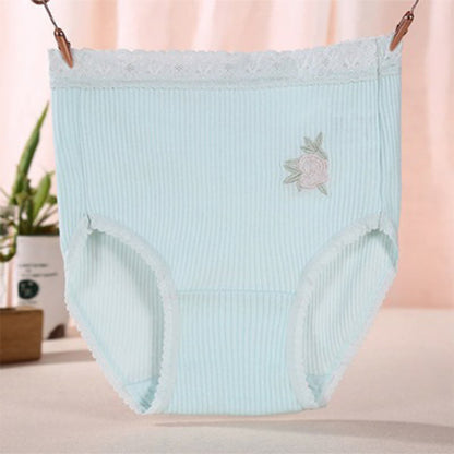 Baumwollhöschen mit Blumenmuster und hohem Bund (3er-Pack) - Grün - XXXL - image 9