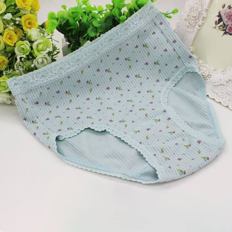 Baumwollslip mit Blumenmuster und hohem Bund (3er-Pack) - Grün - XXXL - image 5