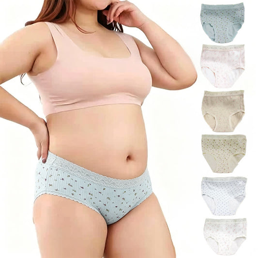 Baumwollslip mit Blumenmuster und hohem Bund (3er-Pack) - image 0