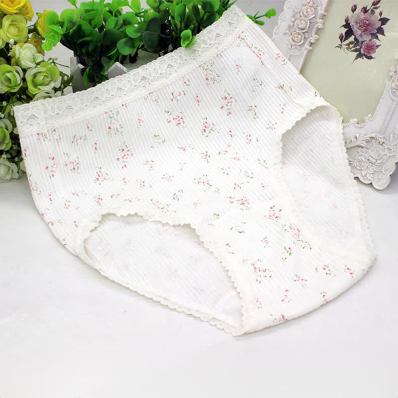 Baumwollslip mit Blumenmuster und hohem Bund (3er-Pack) - Weiß - XXXL - image 2